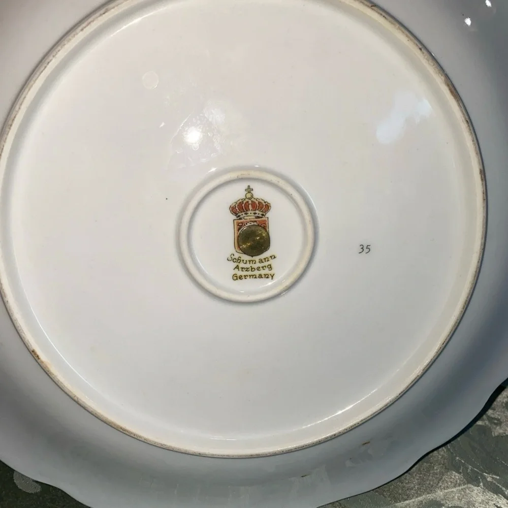 VINTAGE GERMAN SCHUMANN ARZBERG‎ PORCELAIN TWO-TIERED ‘WILD ROSE’ SERVING TRAY